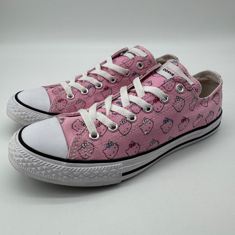 Converse Hello Kitty Prism Pink Low Top Sneakers 7 All Over Print Kawaii Sanrio